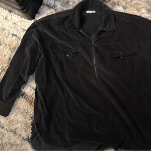 Aerie Black Quarter-Zip Pullover